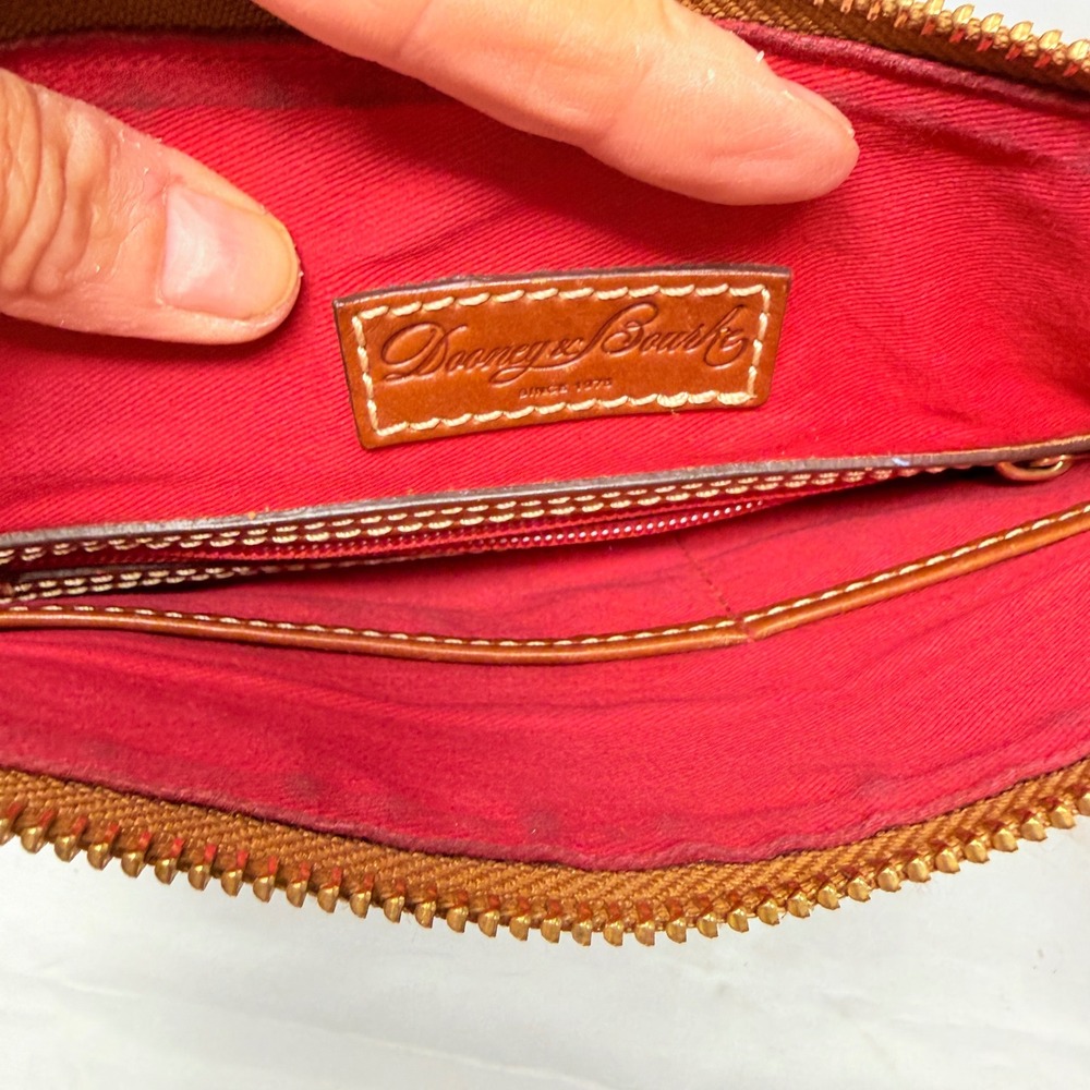 Dooney & Bourke Handbag Bundle Navy Suede Burgundy Leather Monogram Canvas 3pc - Picture 10 of 16